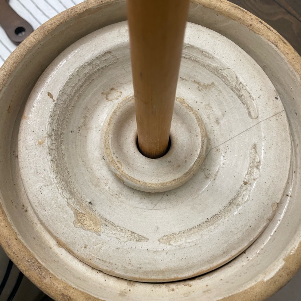 Marshall Pottery Vintage Stoneware Butter Churn Crock, and Drink Despencer Crock - Picture 4 of 7